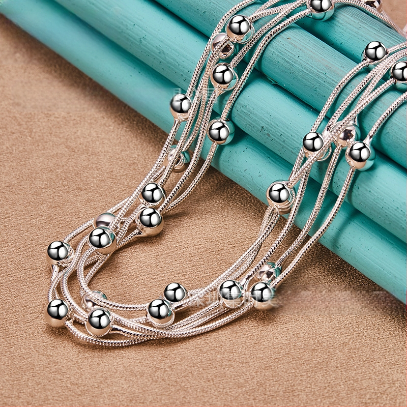 Огърлица West Lake Beauty Геометрична метална с мъниста