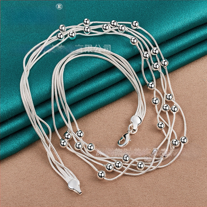 Огърлица West Lake Beauty Геометрична метална с мъниста