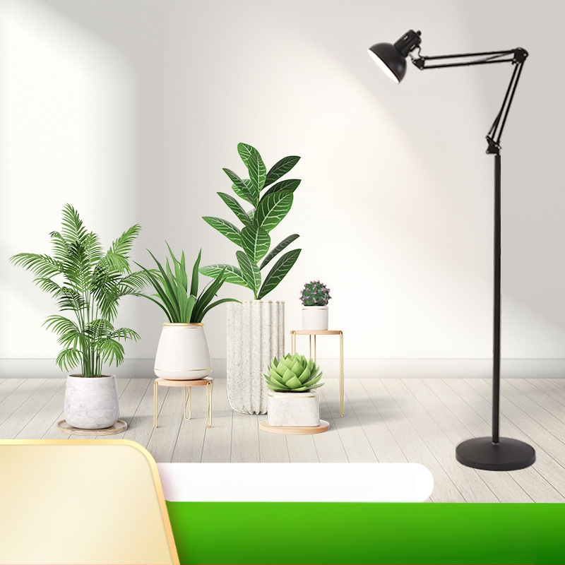 Täisspektriline taimekasv LED põrandalamp, kokkupandav disain, 10–20 LED, IP42, alumiiniumikorpus