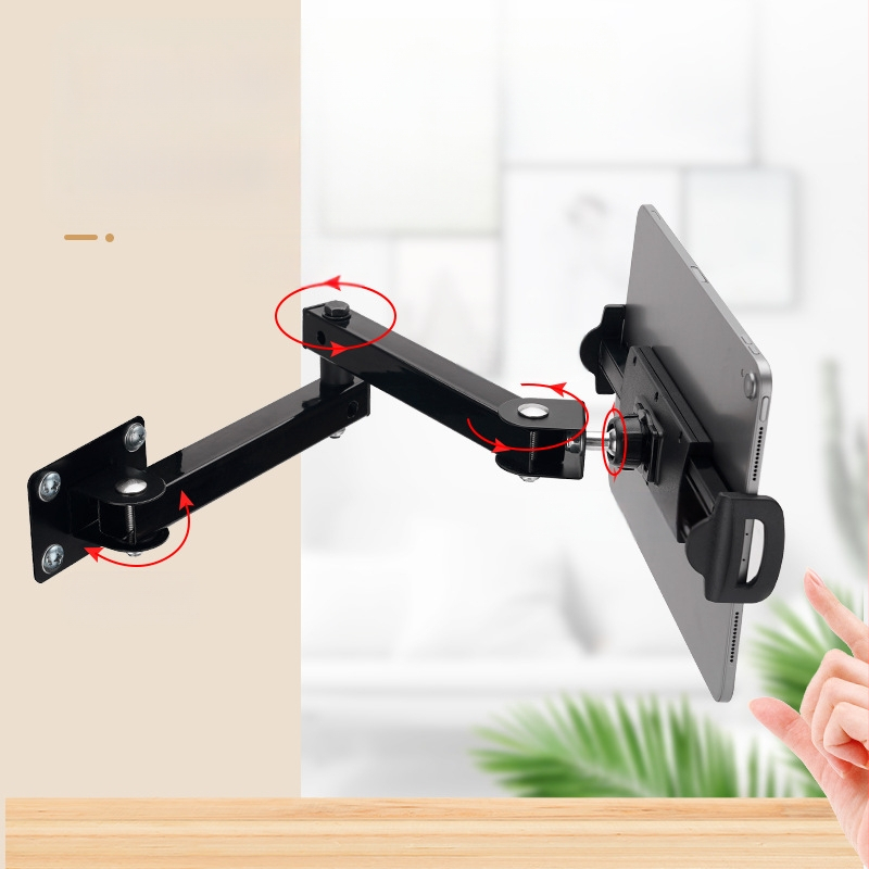 Tablettatartó összecsukható vízszintes varázs-karos falra szerelhető tartó, kétszakaszos kialakítás (Model GMS-22; csőátmérő 25 mm; tömeg 725 g; összecsukható típus)