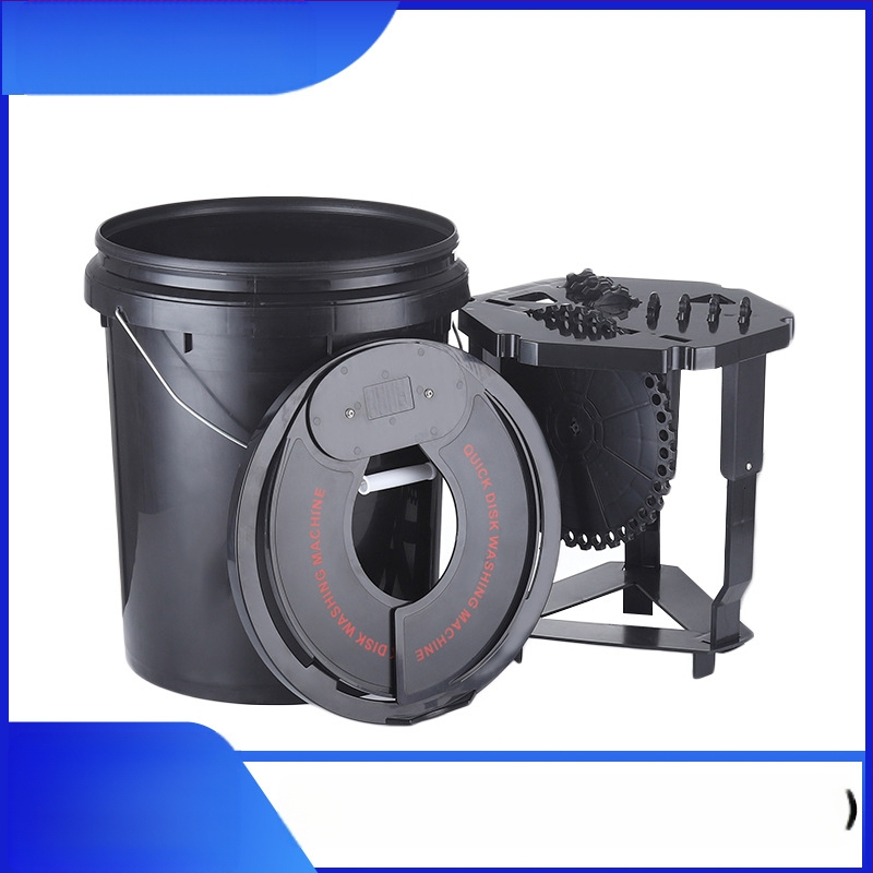 Automobilių plovimo ir poliravimo rinkinys su poliravimo disku, kempinės voleliu ir vilnos kilimėliu, plastikinė konstrukcija, pritaikomas