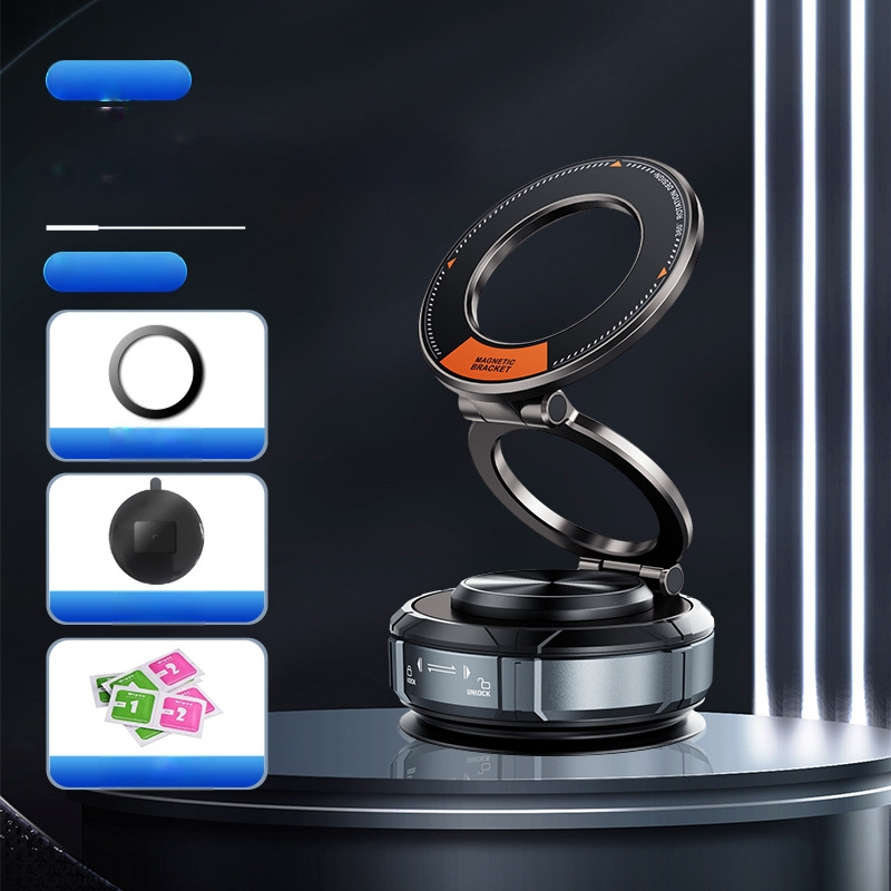 Autós mágneses telefon-tartó vákuumos szívócsésze rögzítéshez, műszerfalra szerelhető, automatikus szívás, univerzális kompatibilitás