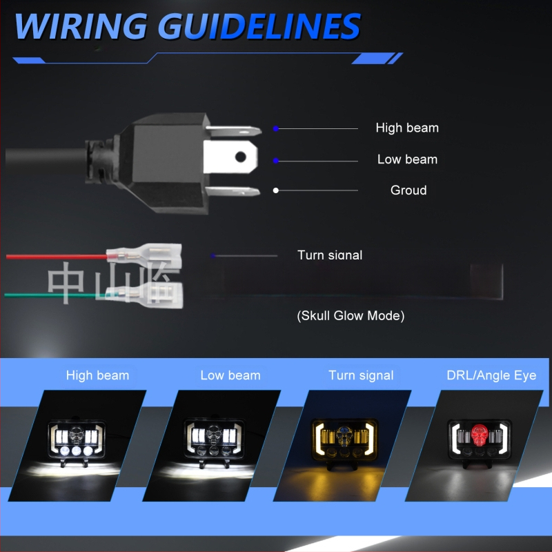 LED προβολείς με σχέδιο κρανίου, παγκόσμια συμβατότητα; περίβλημα από χυτό αλουμίνιο με PC φακό; IP προστασία; δυνατότητα προσαρμογής