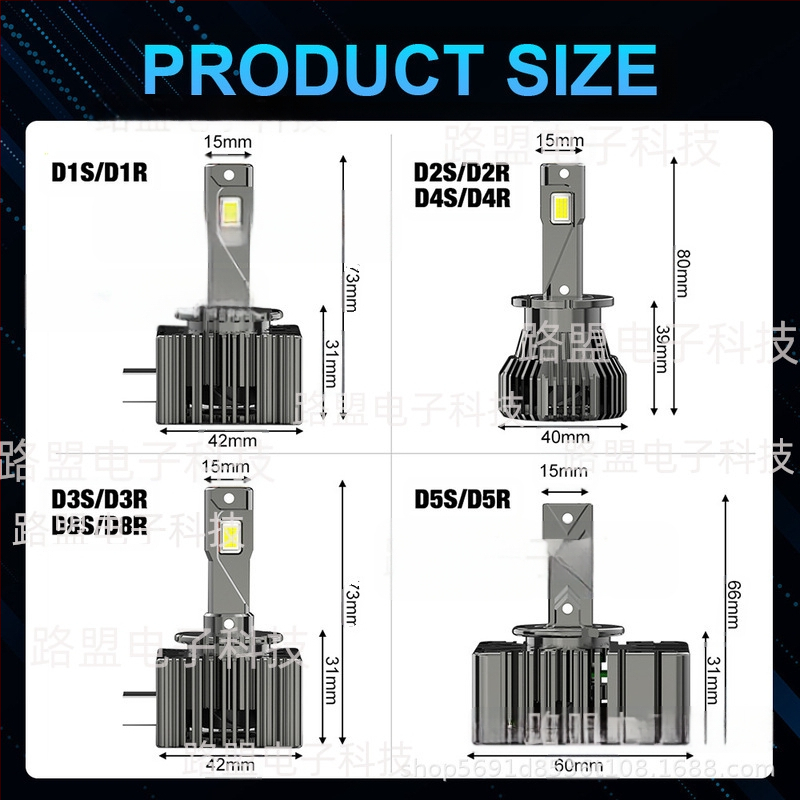 Faroane LED auto, seria D D1S/D2S/D3S/D4S/D5S, 50W, DC 10-16V, 22.000 lm, IP68, 30.000 ore