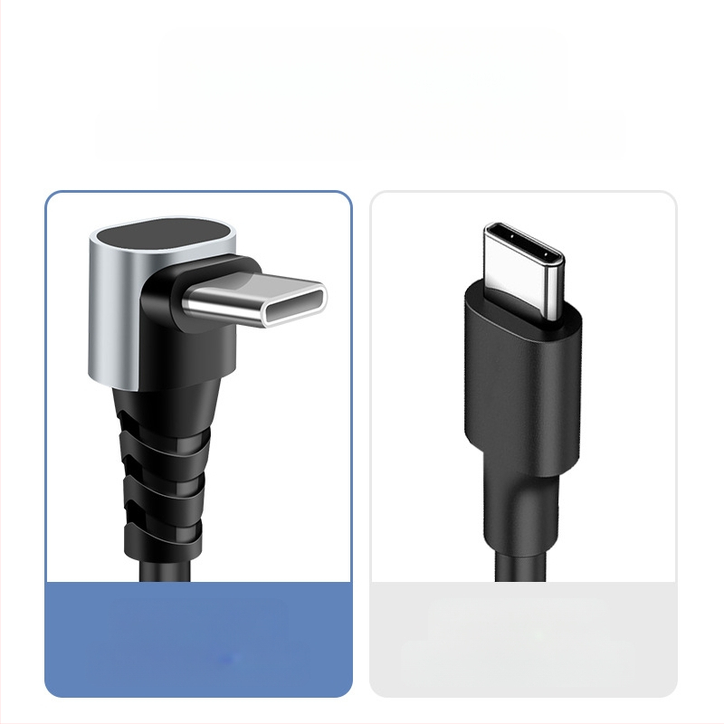 Automobilinis duomenų kabelis Type-C / Lightning su lenktu dizainu prieš lūžimą, ištraukiamas, 6A, grynas varis