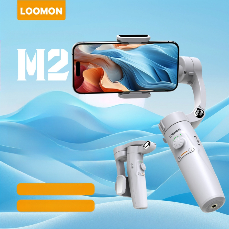 M2 mobilo tālruņa gimbals: rokas stabilizators ar trim asīm, AI sejas atpazīšana, Bluetooth, ABS