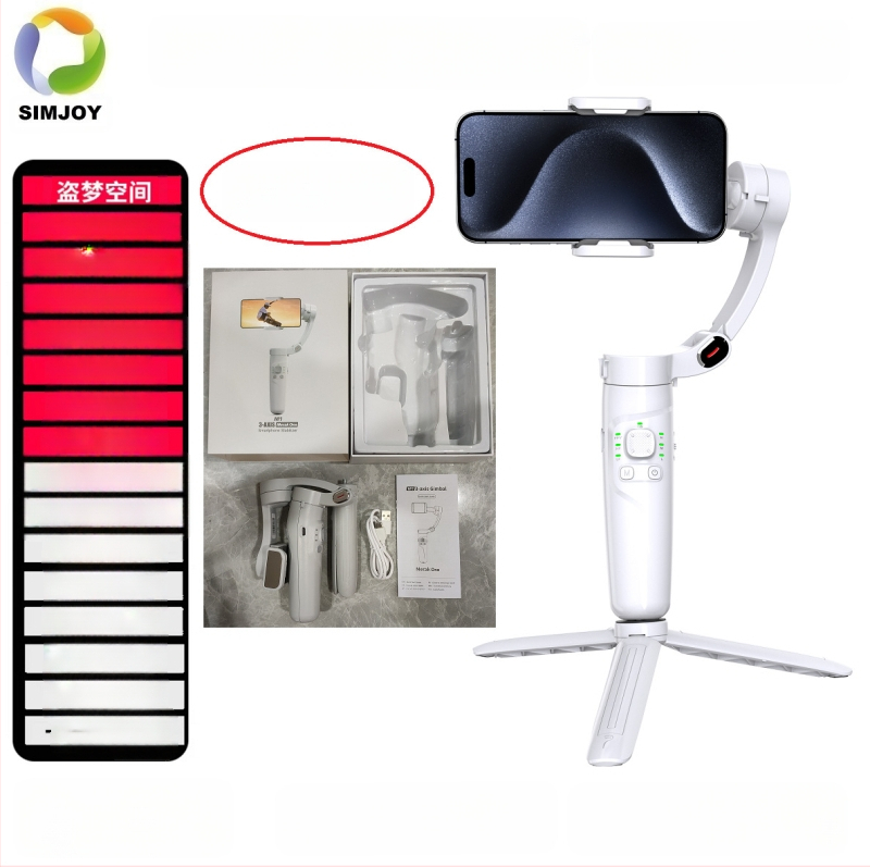 M1 kokkukäiv käsigimbal 3-aksise stabiliseerimine, näotuvastus, zoom, ühilduv 4–6,8 tollise mobiiltelefoniga