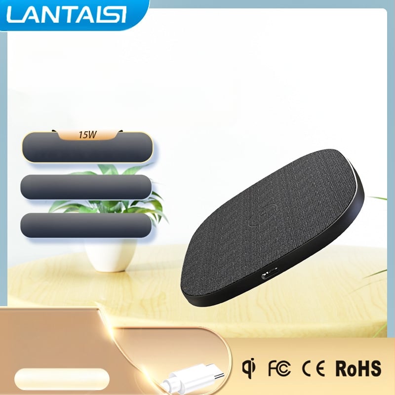 Stalo belaidis įkroviklis, 15W išėjimas, QC3.0 įkrovimo protokolas, FCC sertifikuotas, su keliomis USB jungtimis