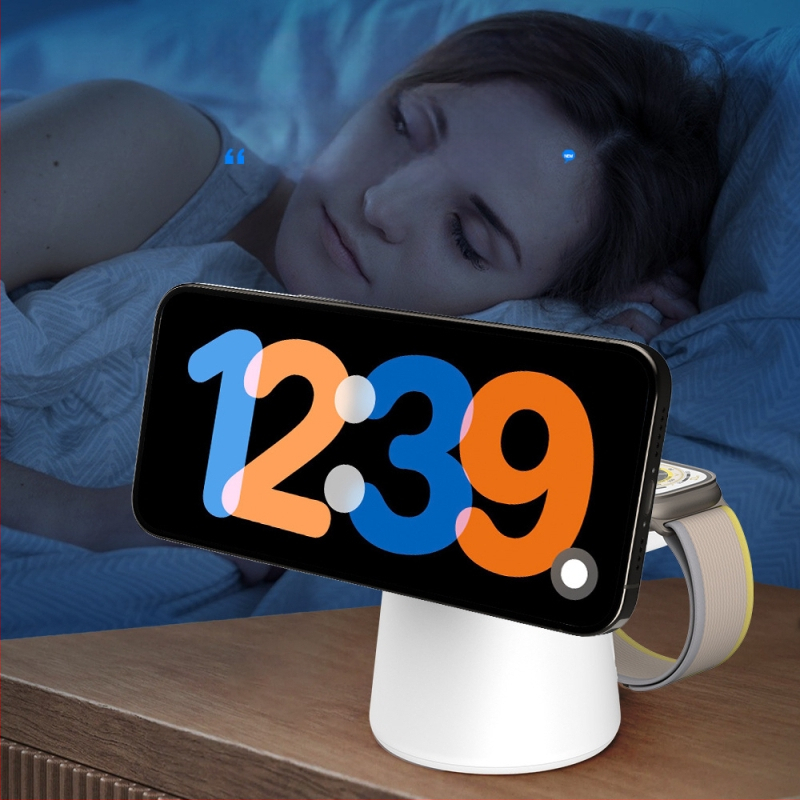 Qi2 magnetinis trijų-in-one belaidis įkroviklis, sulankstomas, USB-C, 1–3 jungtys, suderinamas su iPhone 15, AirPods ir Apple Watch
