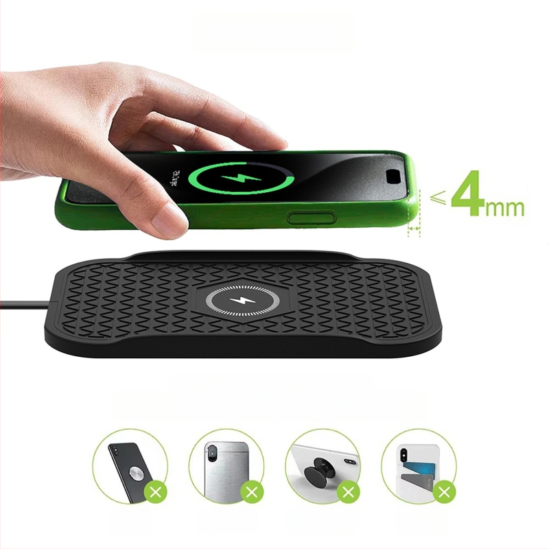 Sõiduki juhtmeta laadija Apple ja Huawei telefonidele – 15W kiire Qi laadimine, QC3.0, 2A väljund