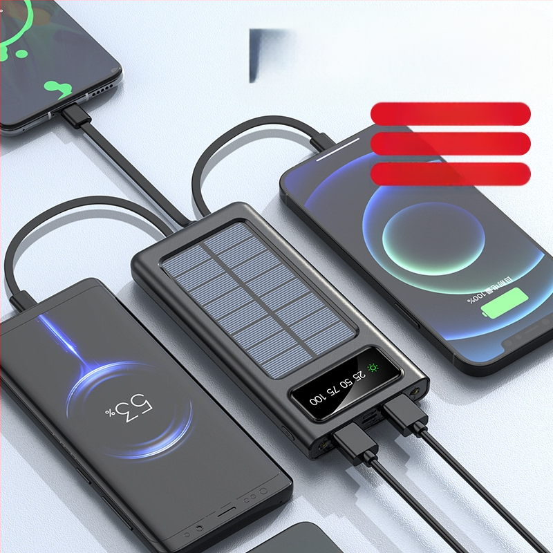 Kantav päikesepatareiga akupank Li-Polümeerakuga, QC2.0, 10W laadimine, 5V sisend, kaasas andmekaabel