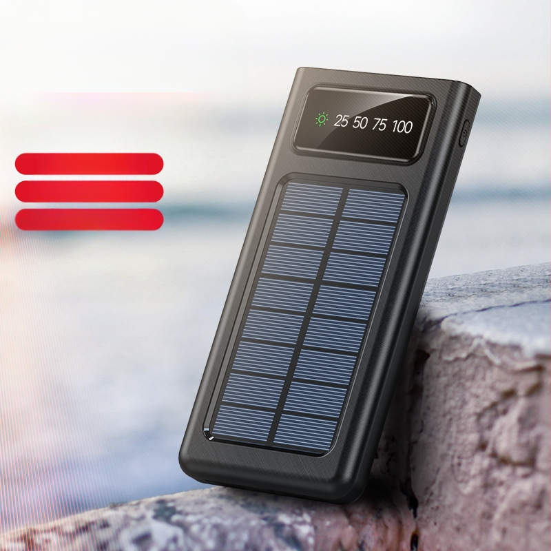 Kantav päikesepatareiga akupank Li-Polümeerakuga, QC2.0, 10W laadimine, 5V sisend, kaasas andmekaabel