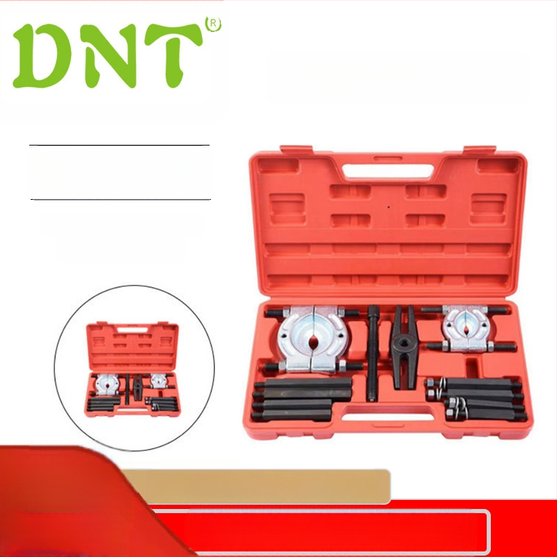 12-osaline kahetorude laagri tõmbe komplekt, valmistatud sulam-terasest; auto- ja mehhaaniliste remonditööde jaoks; lõualuude vahemik 30–50 mm ja 50–75 mm; pikendusvardad 4×130 mm ja 4×105 mm; ristvard 160 mm