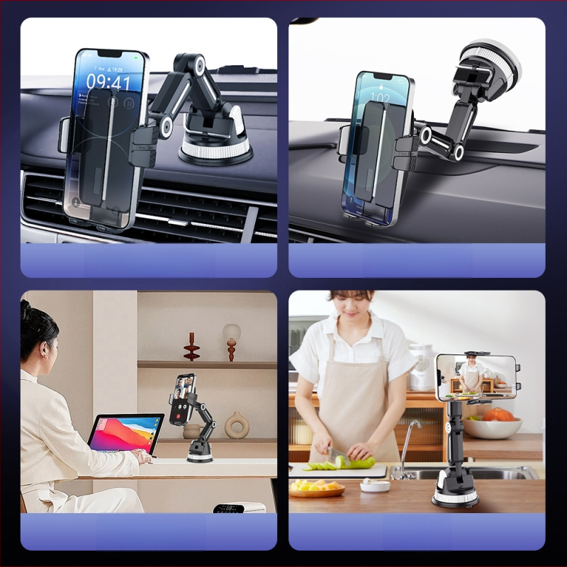 Универсален държач за телефон за автомобил с вакуумна чашка за монтаж на предното стъкло, за навигация и мобилен телефон