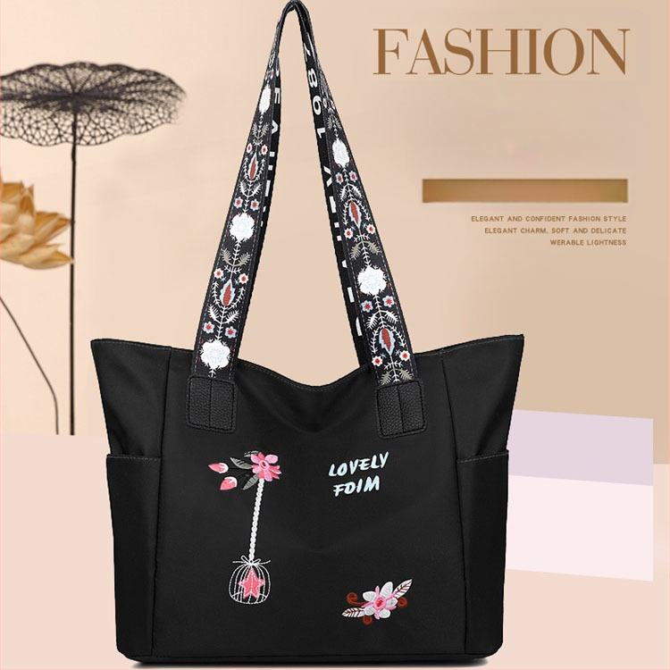 Suurmahuline Oxfordi tekstiilist käekott, õmmeldud kujundusega, aluse ja külgedega, kohandatav