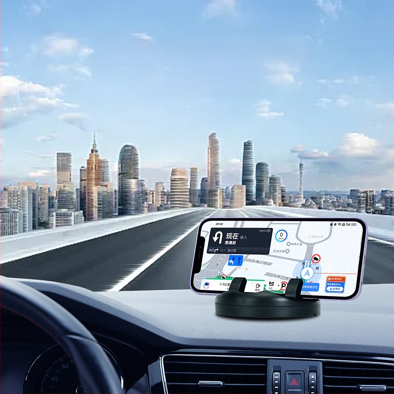 Дръжка за телефон за автомобилното табло, противохлъзгаща се, 360° въртене, монтаж с лепило, съвместима с приборния панел