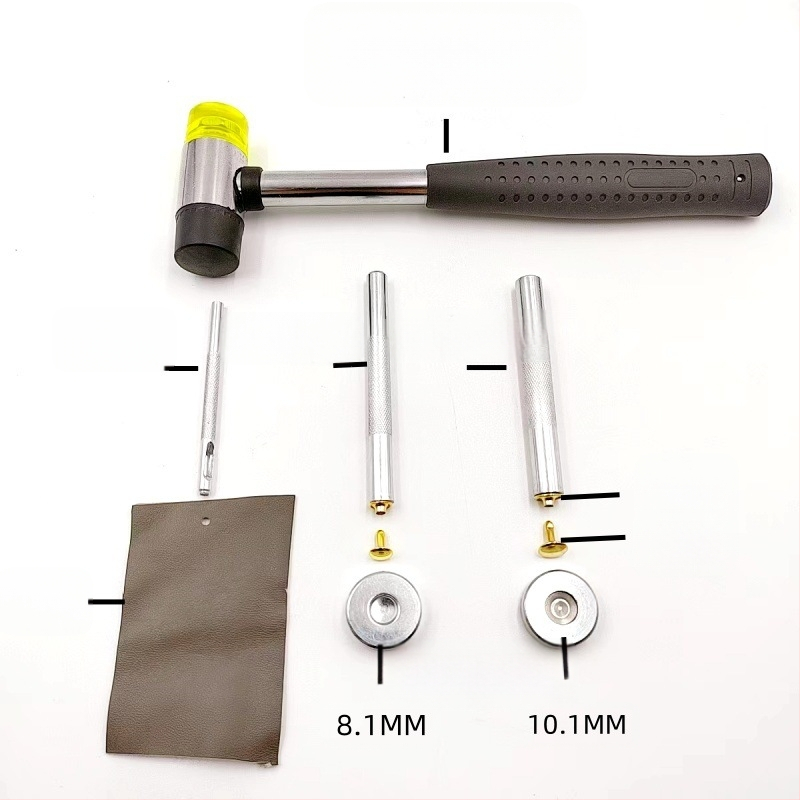 Huafei σετ μεταλλικών εξαρτημάτων δέρματος: ριβέ και διπλής όψης αγκράφα για ζώνες, τσάντες και δερμάτινα αντικείμενα