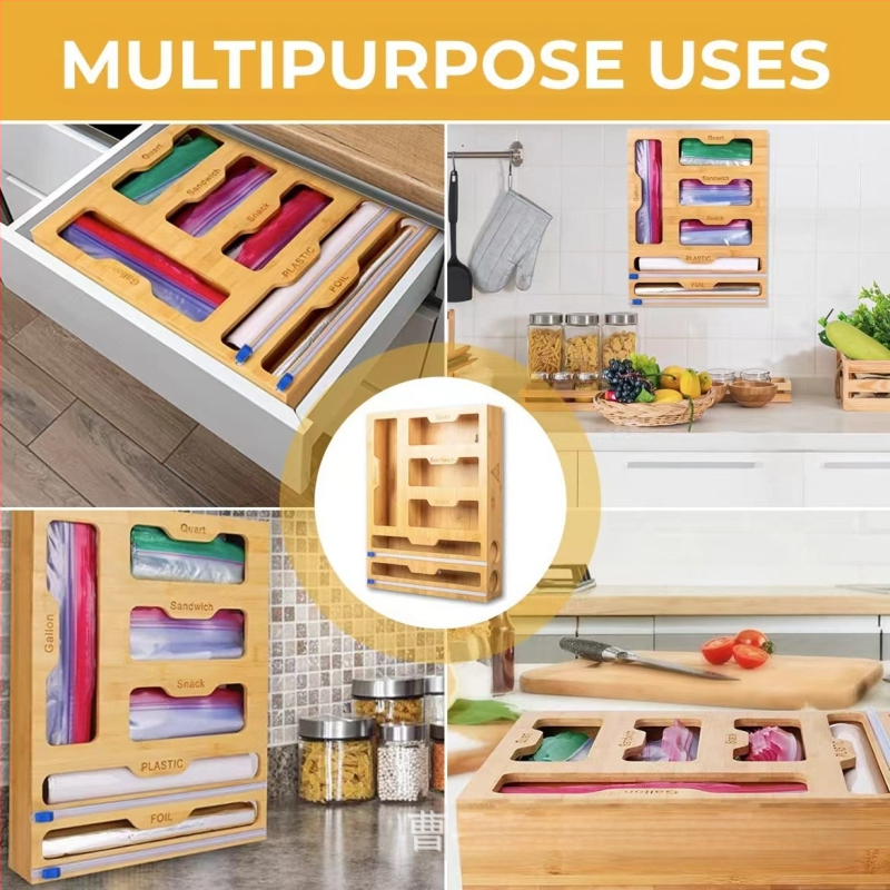 Puidust toidufooliumi hoidik, jaapani stiilis, mitmeotstarbeline dozator logotüübi trükkimise ja kohandamise võimalusega