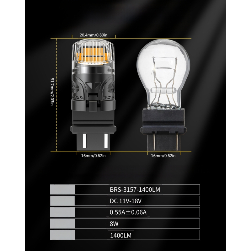 Automašīnas aizmugurējais lukturs 3157/3156 T25 LED, 8W, 11-18V, 1400LM