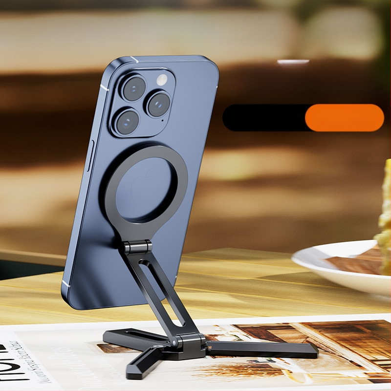 Suport de masă pentru telefon cu MagSafe, trepied metalic din aliaj, portabil și design universal