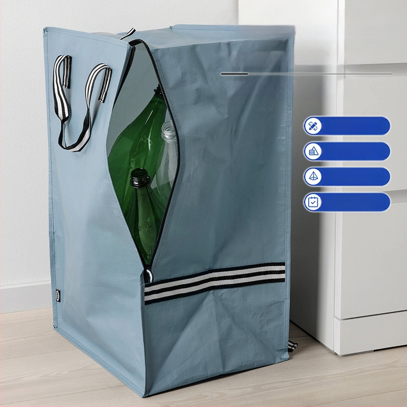 Rankų darbo PP audinio krepšys — didelė talpa, užtrauktukas, galimybė personalizuoti logotipą