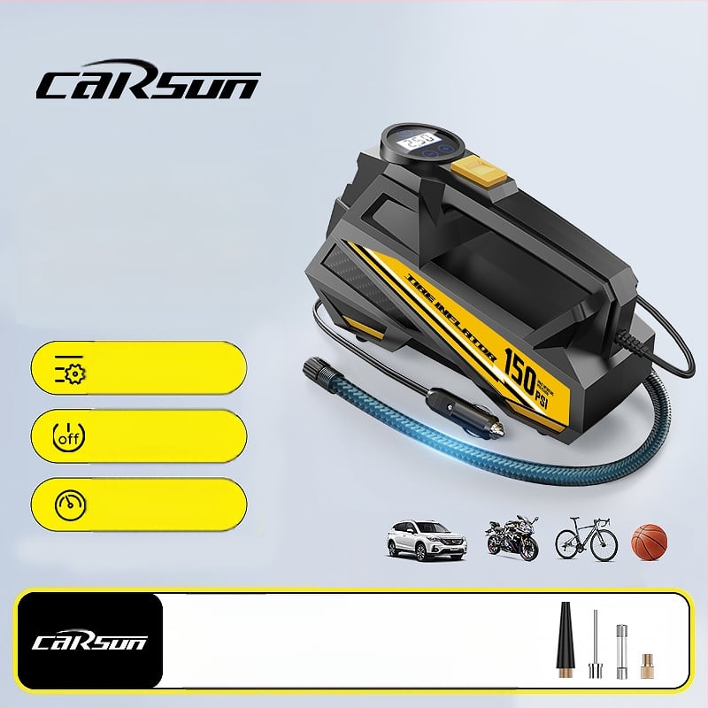 Automašīnas riepu piepumpētājs ar digitālo displeju un apgaismojumu — DC12V, 100W, 35 L/min, 3 m kabelis, viencilindru