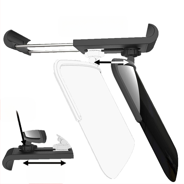 Vizon de soare pentru mașină cu reglare la 360° și oglindă anti-strălucire, din plastic, 180 g, montaj orbital, imprimare logo și personalizare