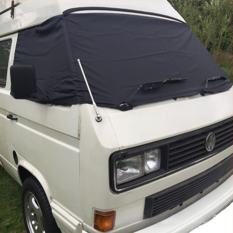 Acoperire parbriz RV din material nylon cu strat PVC, model în carouri, montaj încorporat, imprimare logo disponibil