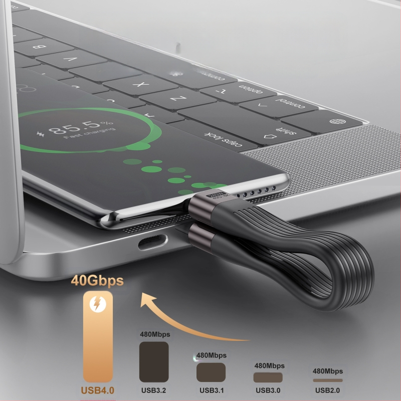 USB-C кабел PD 240W, 40Gbps пренос на данни, 8K видео поддръжка