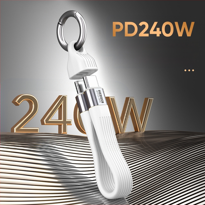 USB-C кабел PD240W с бързо зареждане, USB-C интерфейс, с един конектор, алуминиева сплав + TPE + FPC