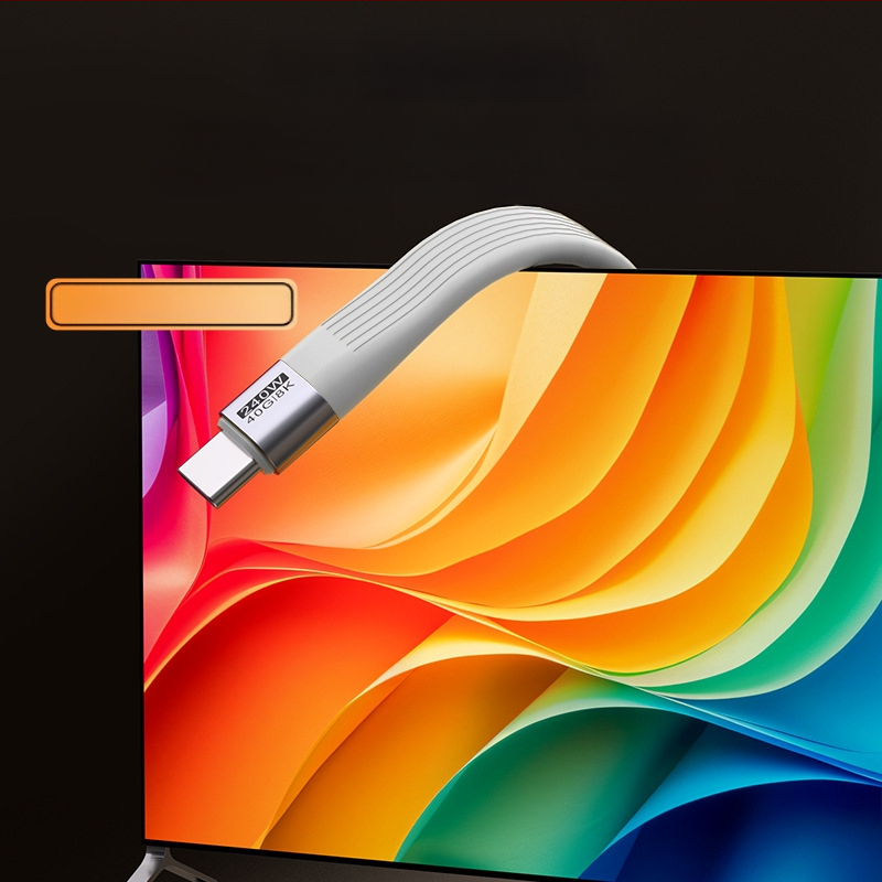 USB-C кабел PD240W с бързо зареждане, USB-C интерфейс, с един конектор, алуминиева сплав + TPE + FPC