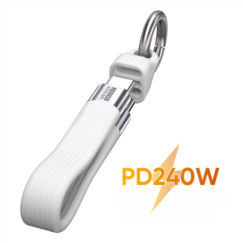 USB-C кабел PD240W с бързо зареждане, USB-C интерфейс, с един конектор, алуминиева сплав + TPE + FPC