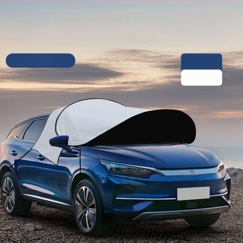 Umbra auto pentru parbrizul frontal – folie de aluminiu, montaj telescopic, acoperire pentru zona frontală; personalizare disponibilă și imprimare de logo