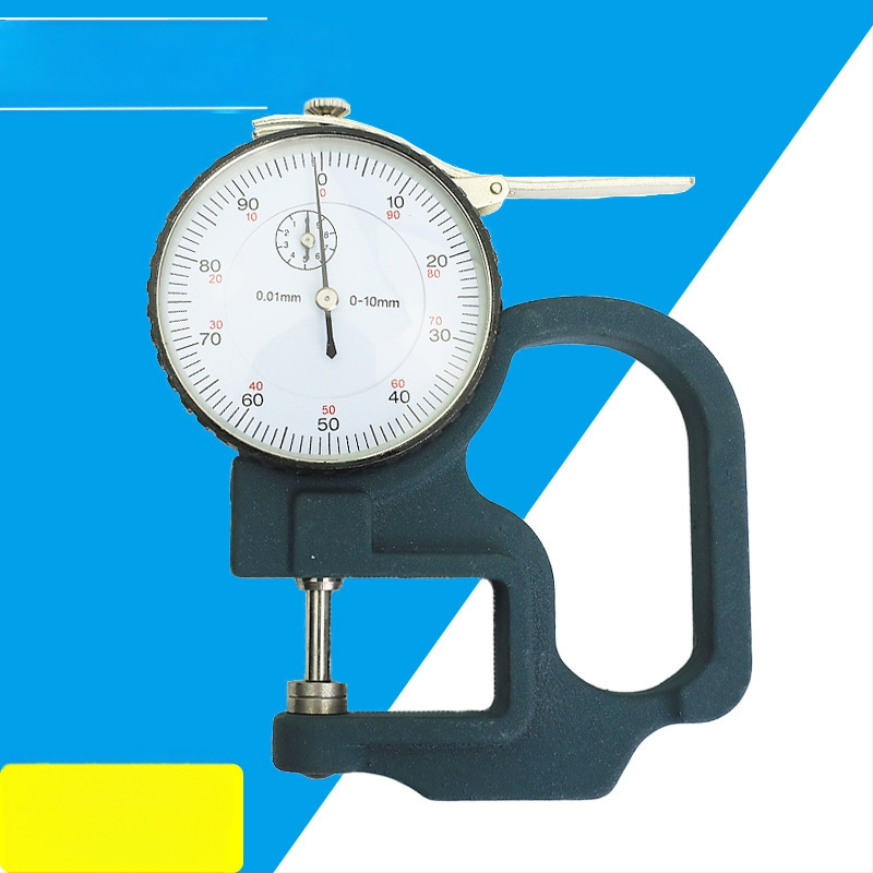 ETOPOO измервател за дебелина с резолюция 0,01 мм — аналогов индикатор, плоска глава, за хартия и кожа