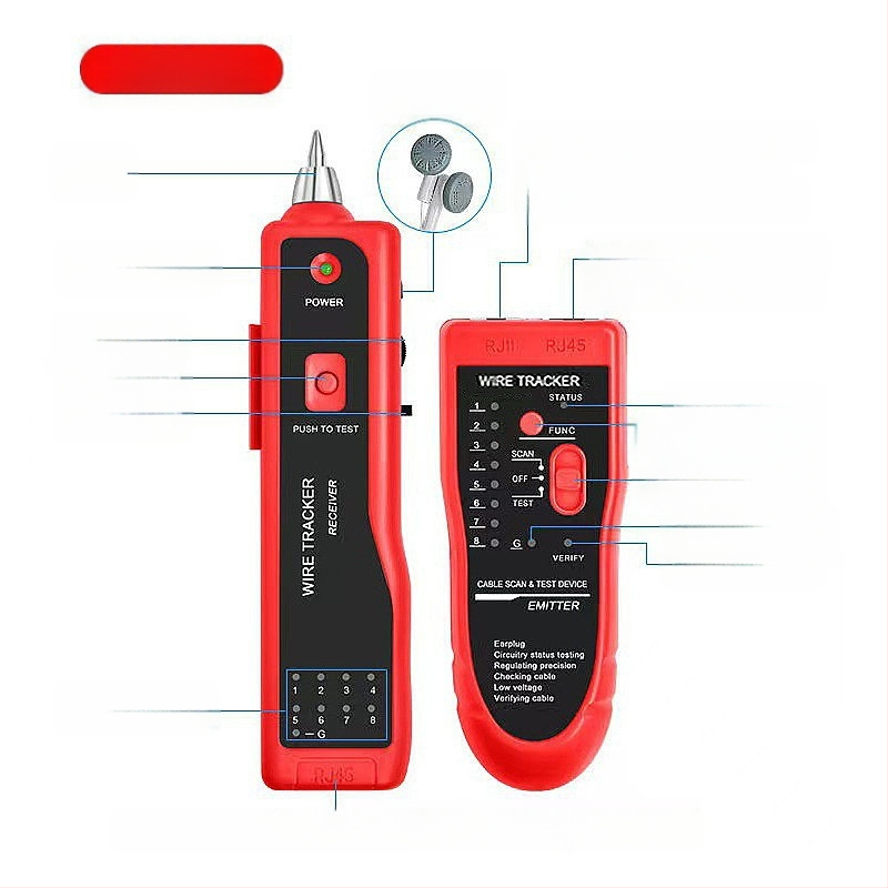 Мрежов тест инструмент за откриване на линии (Модел BJ-2106; Функция: търсене и подравняване на линии; Тегло: 350 г; Гаранция: 1 година)