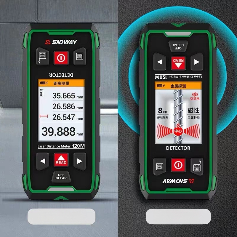 Deep Dawei стенен детектор за арматура, метал и скрити кабели в бетон, с лазерен измервател на разстоянието; тегло 500 g