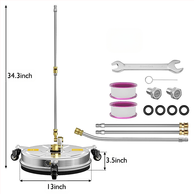 Yingxin Xinli Aukšto slėgio nerūdijančio plieno šasijai ir grindų valymo įrankis, 2-in-1 reguliuojamas valiklis