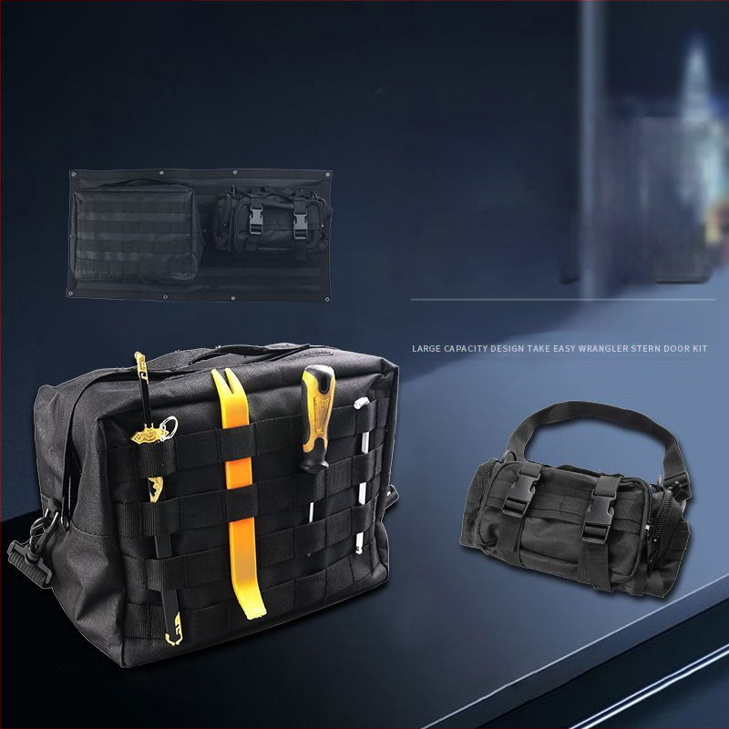 Τσάντα αποθήκευσης πίσω πόρτας, ύφασμα, με λαβή, για κρέμασμα