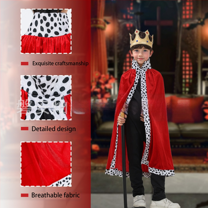 Vaikų Helovyno kostiumas: apsiaustas su karaliaus/princo tema šventinei vakarienei ir pasirodymui (Lane prekė • Ruduo 2024)