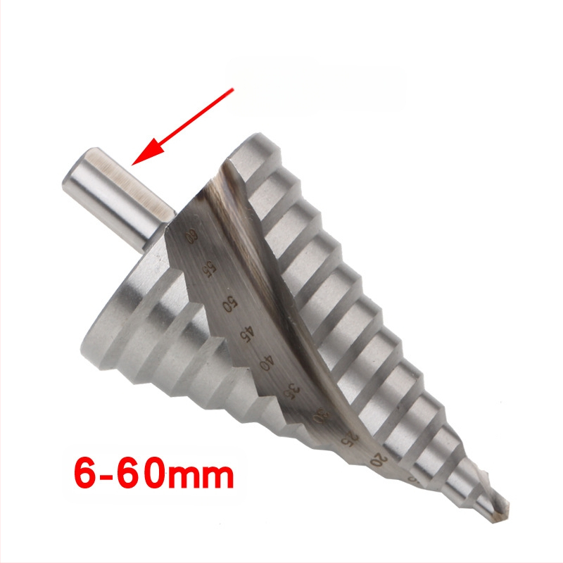 Стъпково свредло със спирални канали, пагода стил, модел 4241, триъгълен хвостовик, HSS, обща дължина 110 мм, 86° ъгъл на върха