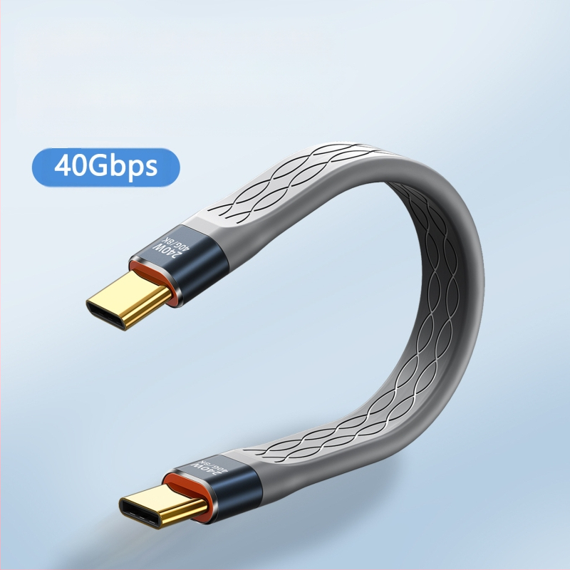 USB4 USB-C кабел за данни, с едно гнездо, бързо зареждане, 40Gbps, TPE материал (40Gbps, USB-C, едно гнездо, бързо зареждане, TPE)