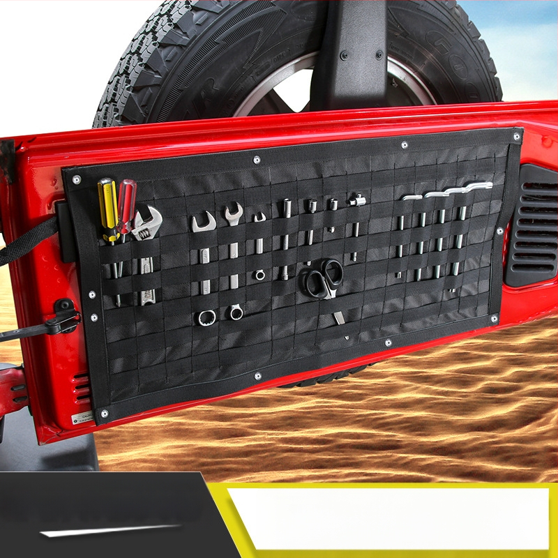Bagažinės dangčio organizatorius Jeep Wrangler ir BJ40 Plus, atsparus suspaudimui, su logotipo spausdinimo galimybe
