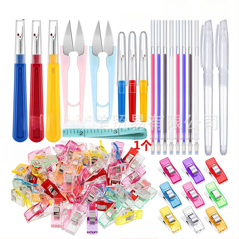 Set šivaćih alata: veliki i mali nož za uklanjanje niti, punjenje visoke temperature, U-oblik škarice, plastični klip za šivanje, mjerač