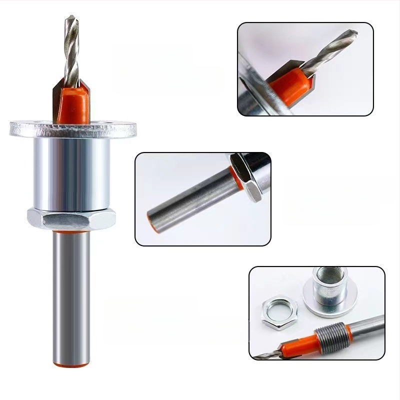 Дърводелско сплавно стъпково свредло с конусно дупчене и потапяща глава за винтове