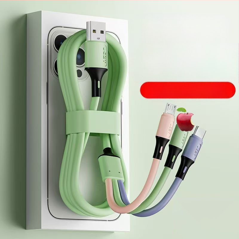 Dátový kábel 3-v-1 s rýchlym nabíjaním: Lightning, Micro USB, USB-C – výstup 3A