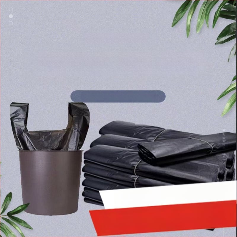 Vienreizējās atkritumu somas, melnas, vestes stilā, piemērotas mājas lietošanai, virtuvei un studentu viesnīcām, biezas un izturīgas, HDPE, 10 000 gab.