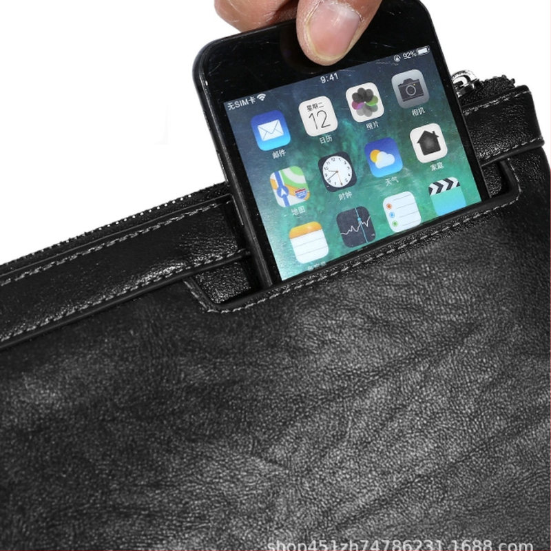 Pánska PU kožená clutch taška – veľká kapacita, vzor s písmenami, podšívka z polyesteru, každodenné použitie