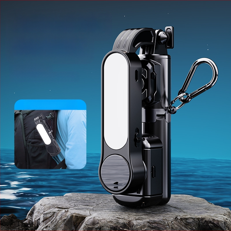 Q33 RGB Mini Selfie Stick cu Stabilizator, Extensibil, Lumină RGB, Telecomandă Bluetooth, Trepied pentru Telefon