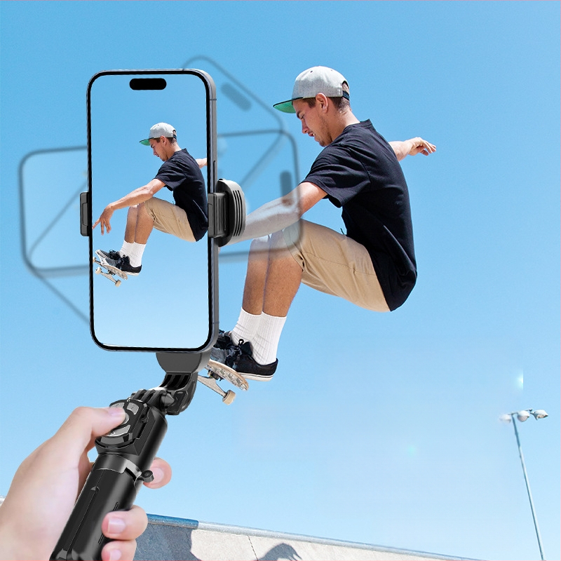 Q33 RGB Mini Selfie Laikiklis su Stabilizatoriumi, Ištraukiamas, RGB Šviesa, Bluetooth Nuotolinis Valdiklis, Mobiliojo Telefono Trikojis