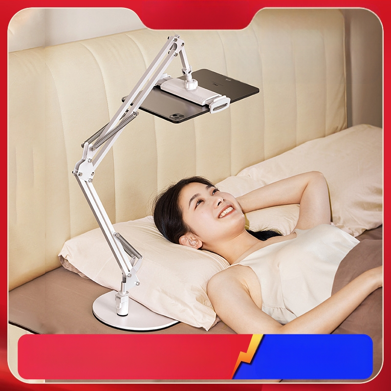 Konzolový stojan na tablet na nočnú skrinku, skladací, 360° otáčanie, bez montáže, univerzálny pre iPad, zliatina hliníka